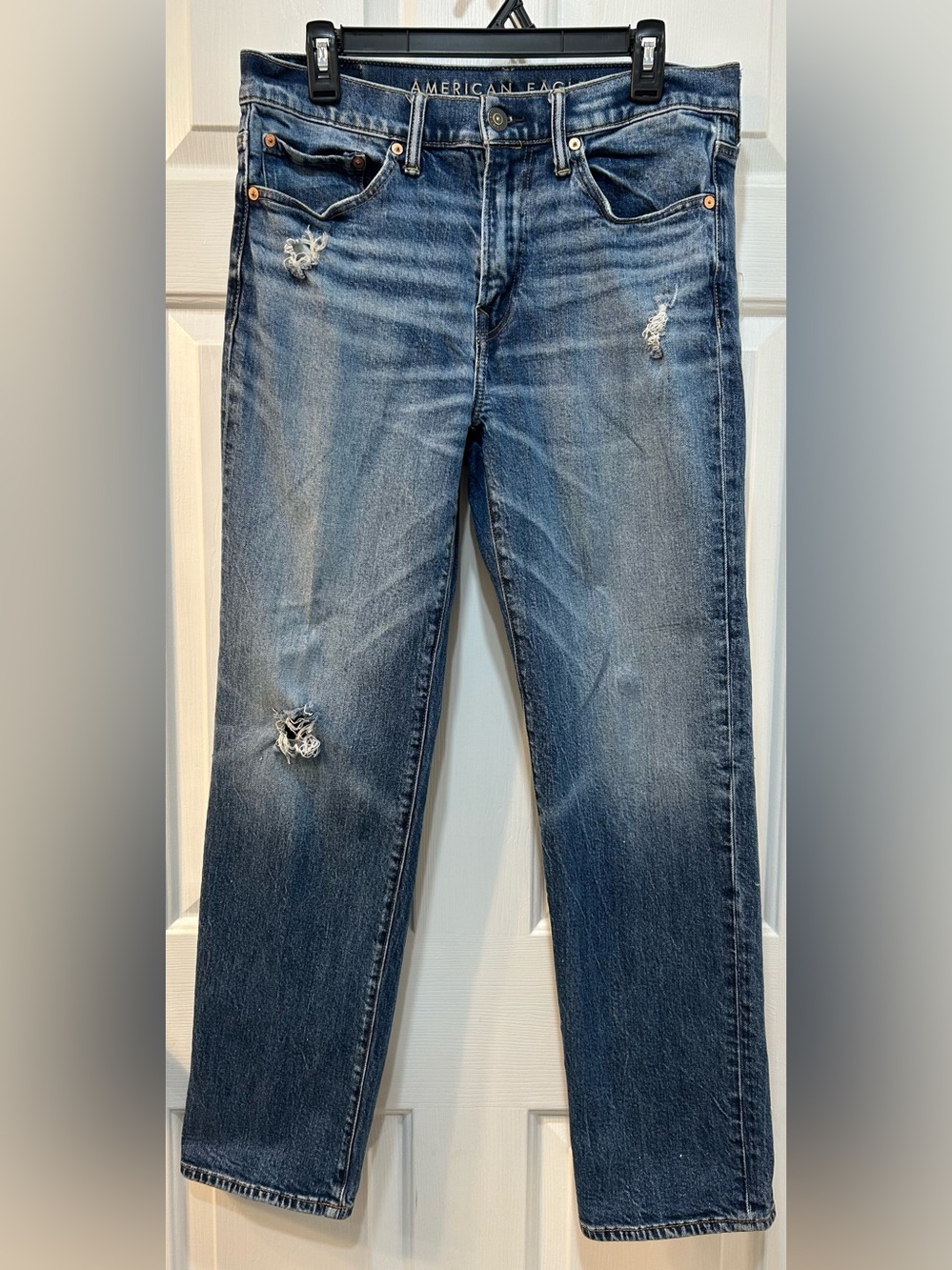 American Eagle Relaxed Straight Flex Jeans Mens Size 31x32 Dark Wash Stretch